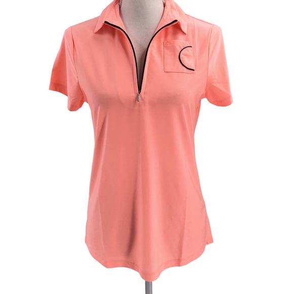Jamie Sadock Simplicite NEW Womens Size Small Golf Polo Short Sleeve Quarter Zip - Picture 1 of 9